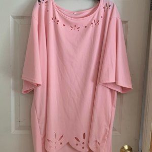 Pretty Pink Top with Cut Out Detail Size 5X